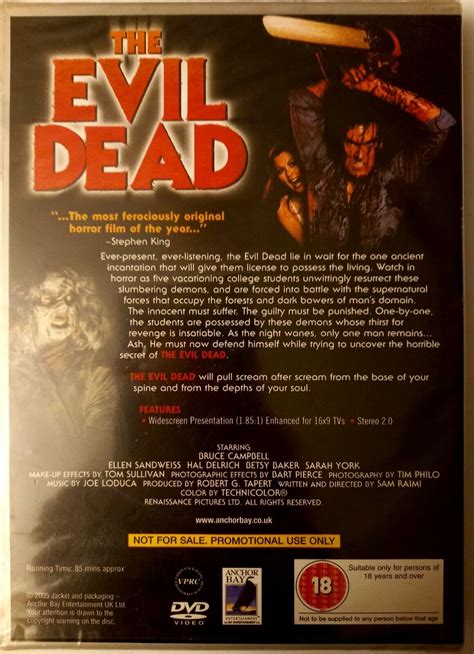 The Evil Dead Dvd Full Uncut Version • Promo • New And Sealed Dvd