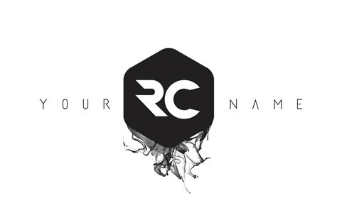 RC Letter Logo Design with Black Ink Spill 4887677 Vector Art at Vecteezy