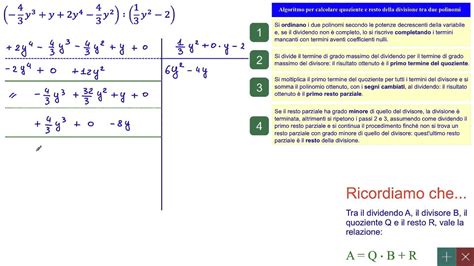 Algoritmo Della Divisione Con Resto Tra Polinomi Y Y Y