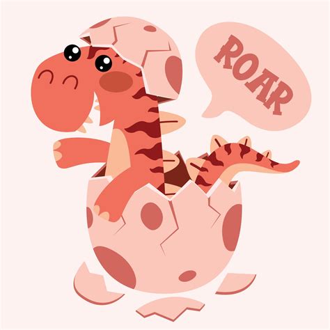 Cartoon Dinosaur Hatching From Egg 13480489 Vector Art at Vecteezy