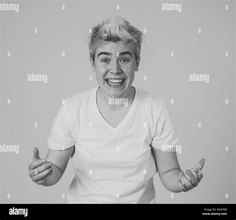 Teenager man amazed handsome Black and White Stock Photos & Images - Alamy