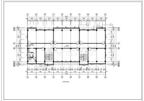 某5层办公楼建筑施工cad图纸（ 长3174米 宽1324米）办公建筑土木在线