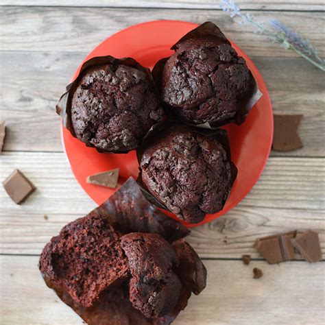 Large Oz Red Velvet Chocolate Chip Muffins Dijas Natural Foods