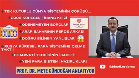 Yeni Para Sistemi Kuruluyor Prof Dr Mete GÜNDOĞAN Açıklıyor YouTube