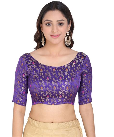 Women Jacquard Purple Readymade Blouse Size 32 At Rs 245 Piece In Surat