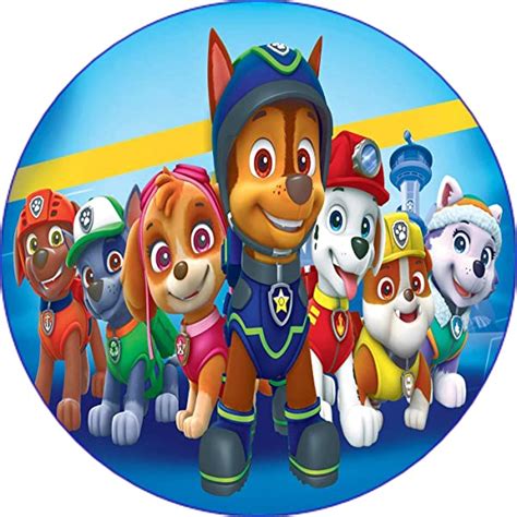 Cialda Rotonda Per Torta PAW PATROL Decorazione Alimentare Senza