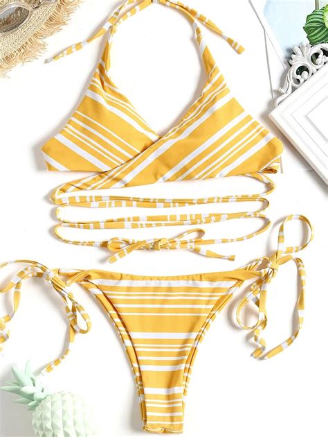 2018 Swimwear Women Sexy Stripe String Swimsuit Women Bikini 2018 Low