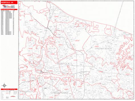 Norfolk Virginia Map With Zip Codes Virginia Map