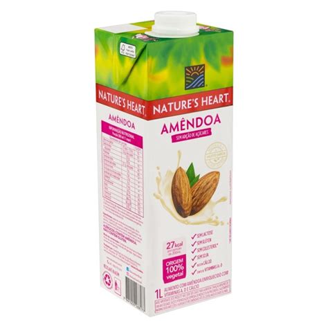 Bebida À Base De Amêndoa Natures Heart 1lt Center Box Plus