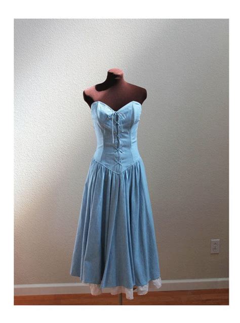 Vintage Blue Denim Bustier Corset Dress Size Xs S Etsy Corset Dress