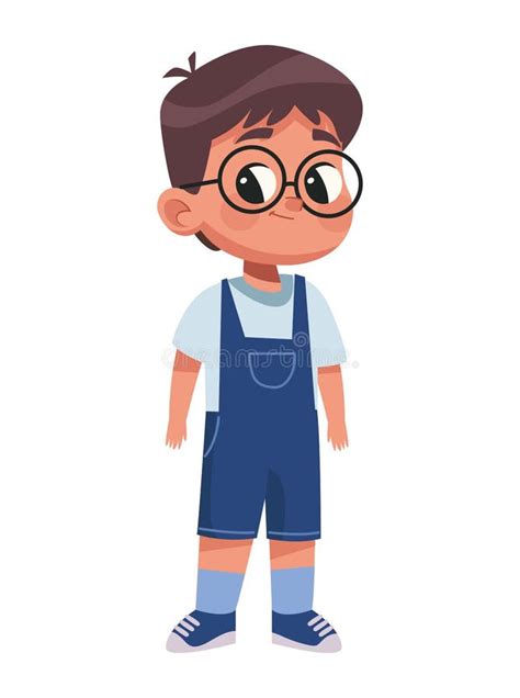 Little boy wearing glasses stock vector. Illustration of isolated ...