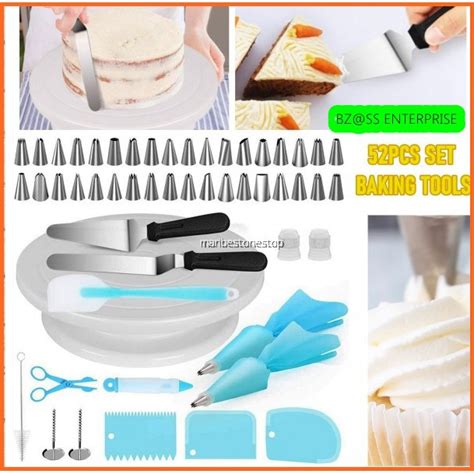 52pcs Set Cake Baking Kitchen Tools Peralatan Membuat Kek Kuih Biskut