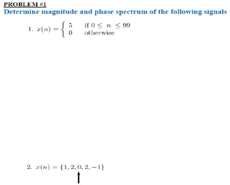 Solved Determine Magnitude And Phase Spectrum Of The Chegg