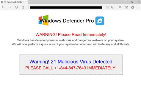 Remove Windows Defender Pro Pop Up Virus Support Scam