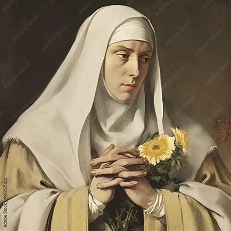 Saint Catherine Of Siena Painting Illustration Generative Ai St