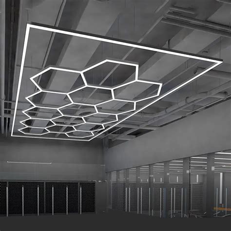 2400 4800mm Hexagon Detailing Workshop Ceiling Led Lights For Car Shop