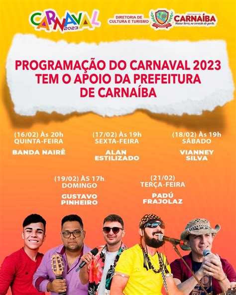 Confira a programação do carnaval de Carnaíba apoio do Governo