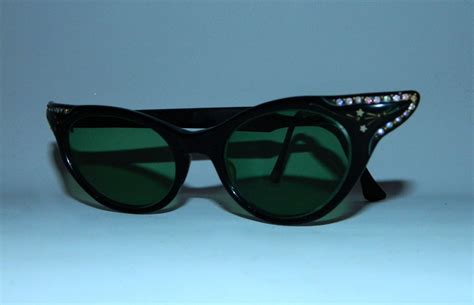 Vintage 1950s Cat Eye Glasses Rhinestone Sunglasses By Retrotrend