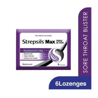 Jual Strepsils Max Triple Action Blackcurrant For Sore Throats 6