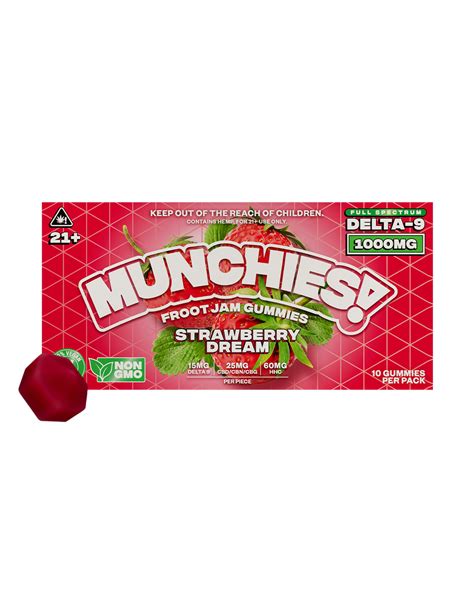 Delta Munchies Froot Jam Gummies 1000mg Delta 9 Thc10 Pack Display