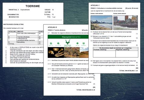 Gr 10 Toerisme Formele Assessering Kwartaal 3 2020 Teacha