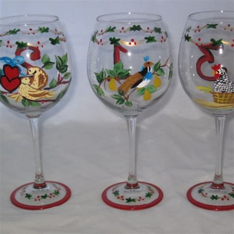 12 Days Of Christmas Glasses Etsy