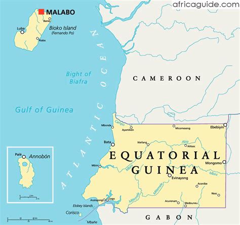 Equatorial Guinea Political Map With Capital Malabo National Borders | Porn Sex Picture