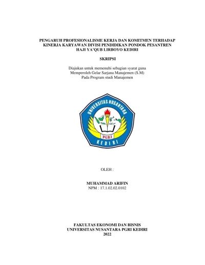 Saran PENGARUH PROFESIONALISME KERJA DAN KOMITMEN TERHADAP KINERJA