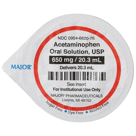 Acetaminophen Chry Liquid 650 20 3ml Ud