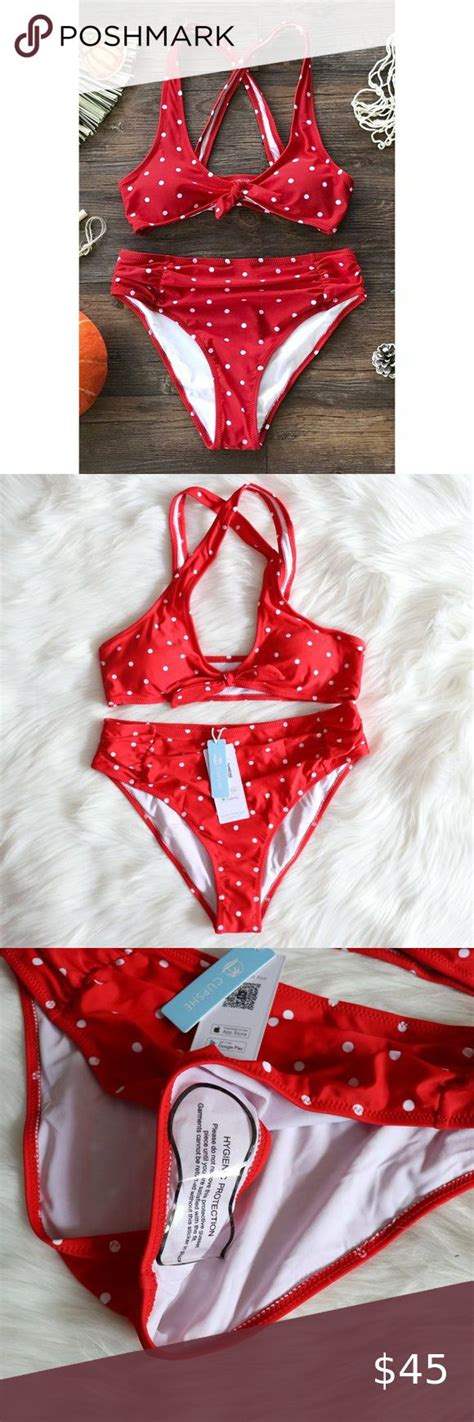 Knotted Scooper Red Polka Dot Bikini Sz L Polka Dot Bikini Bikinis