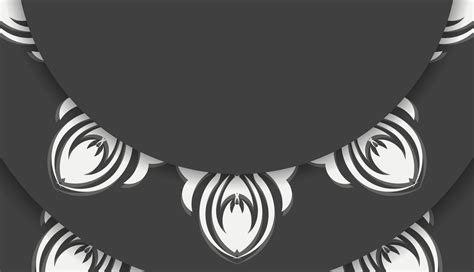 Black banner with abstract white pattern and space for text 13670108