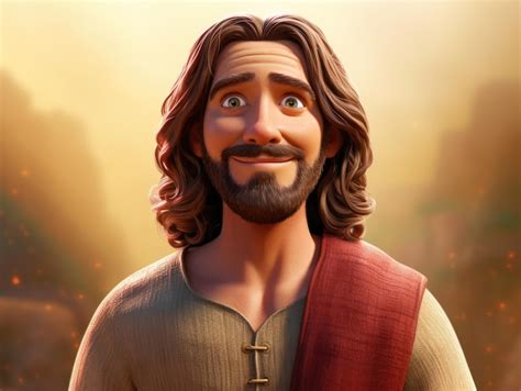 Premium Ai Image Portrait Of Jesus In Pixar Style