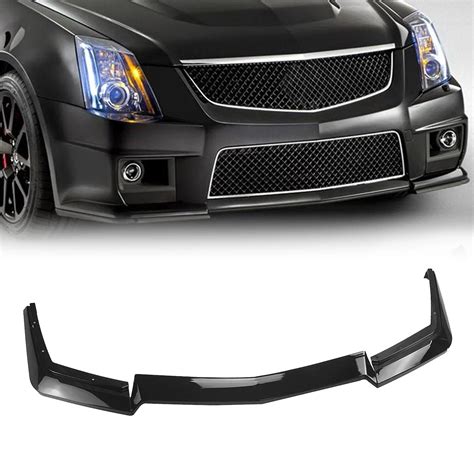 For Cadillac CTS V 2009 2015 Front Spoiler Bumper Cover Lip Glossy