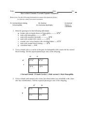 Understanding Sex Linked Genetic Punnett Square Problems Course Hero