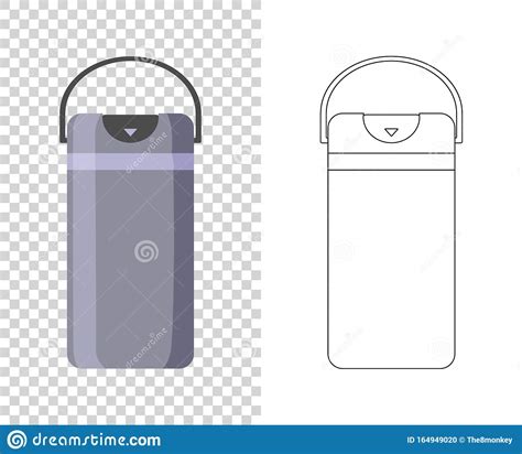 Thermos Vector Vacuum Flask Or Bottle With Hot Drink Coffee Or Tea Illustration Set Of Metal