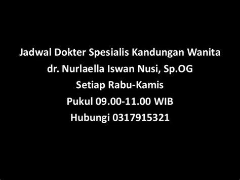 Jadwal dokter spesialis kandungan wanita