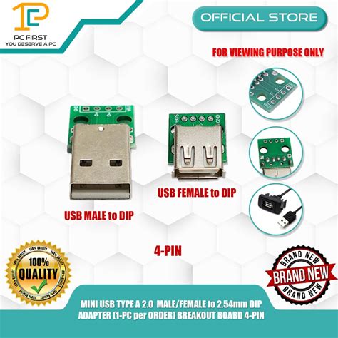 Pc First Mini Usb Type A Male Female To Mm Dip Adapter Pc