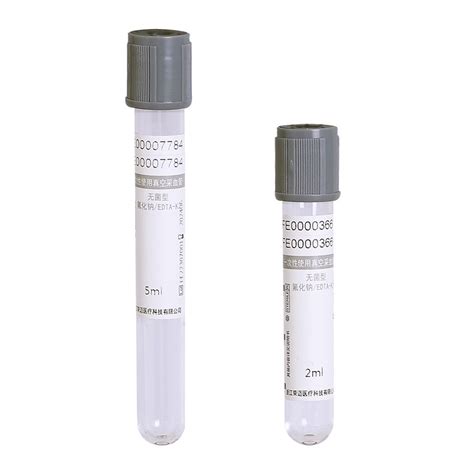 Grey Cap Disposable Vacuum Blood Collection Tube Sodium Fluoride EDTA