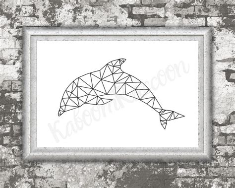 Dolphin Geometric Art Printable wall art Geometry | Etsy