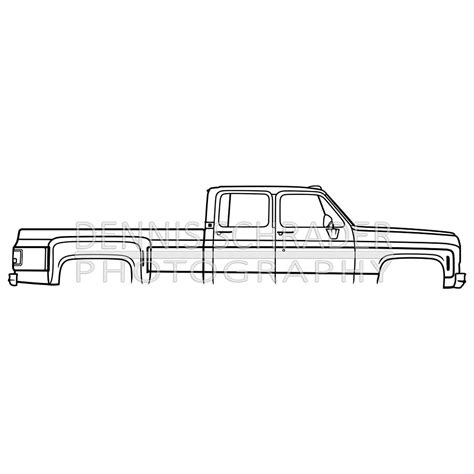 Gmc 3500 Dually 1975 Pick Up Digital Download Illustration Svg Vector