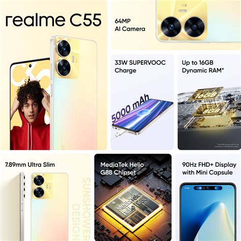 Buy Realme C55 8GB RAM 128GB Sunshower Online Croma