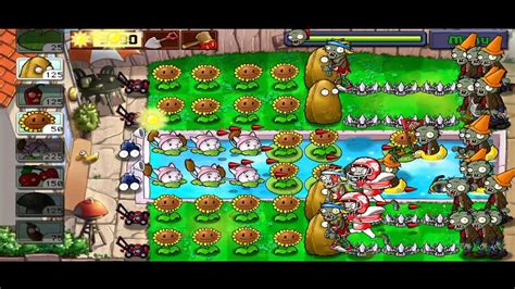 Plants Vs Zombies Survival Pool Gameplay From 1 Until 4 Flags