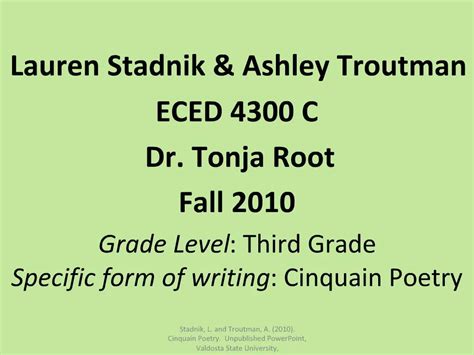 Ppt Lauren Stadnik Ashley Troutman Eced 4300 C Dr Tonja Root Fall