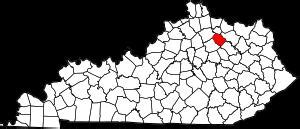 Nicholas County on the map of Kentucky 2024. Cities, roads, borders and ...