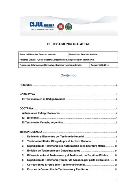 El Testimonio Notarial El Testimonio Notarial Rama Del Derecho