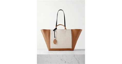 Tod S Cln Large Canvas And Textured Leather Tote In White Lyst