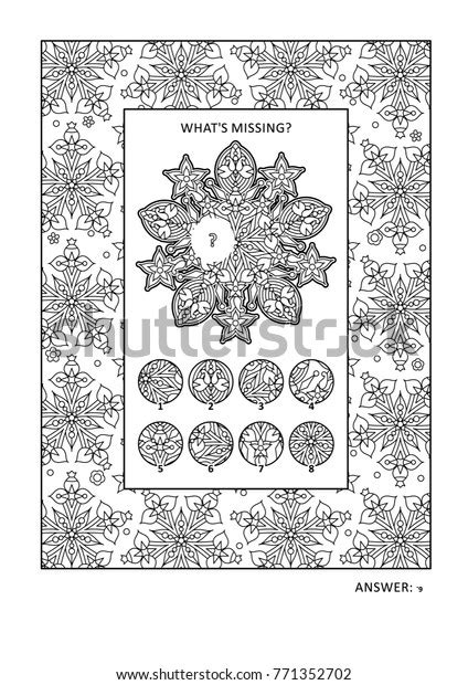 Puzzle Coloring Activity Page Grownups Visual Stock Illustration