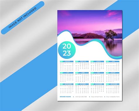 Premium Vector New Year Simple Modern Calendar Template One Page