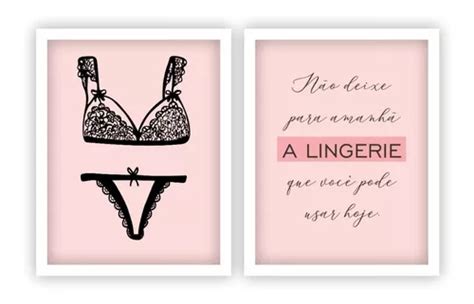 Quadro Decorativo Moldura X Cm Lingerie Loja Roupa Frase Parcelamento Sem Juros