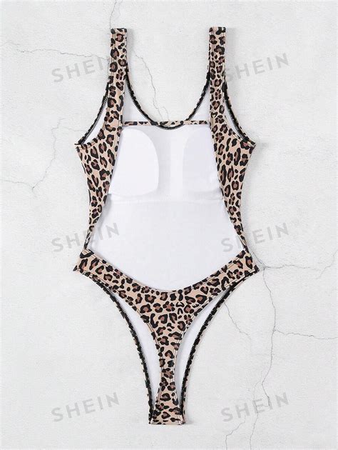 Shein Swim Sxy Summer Beach Leopard Print One Piece Swimsuit Shein Usa